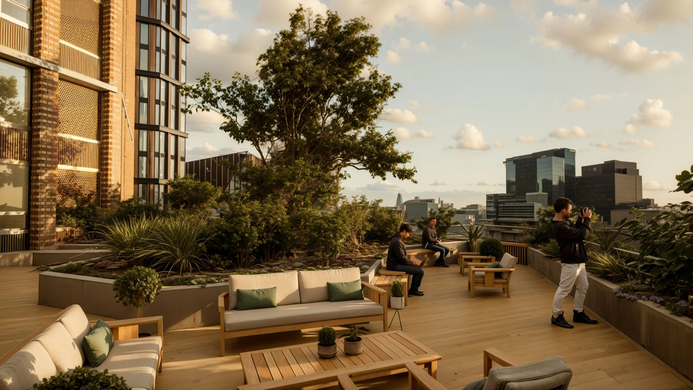 Patio for high-rise building.