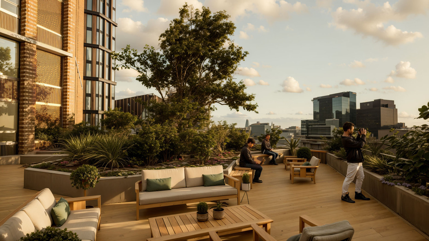Patio for high-rise building.