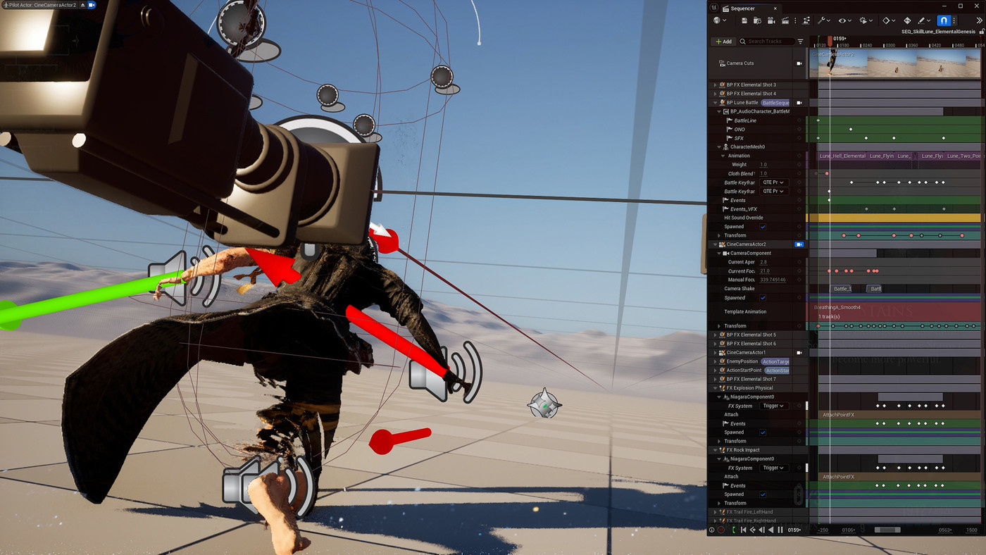 A UE virtual camera in action in ‘Clair Obscur: Expedition 33’