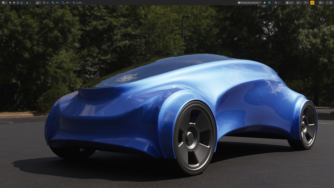 Un véhicule visualisé avec le pack Automotive Substrate Materials.
