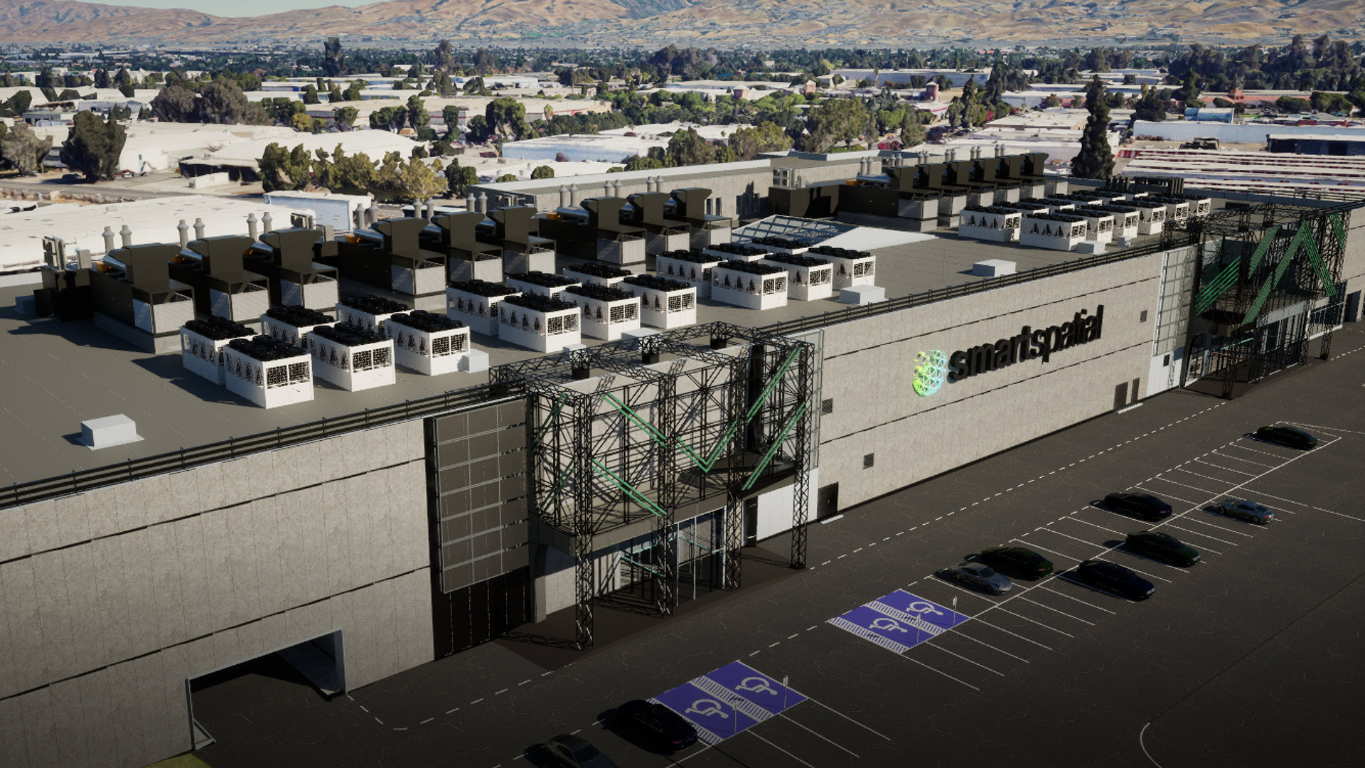 3D visualization of Smart Spatial building and environment.