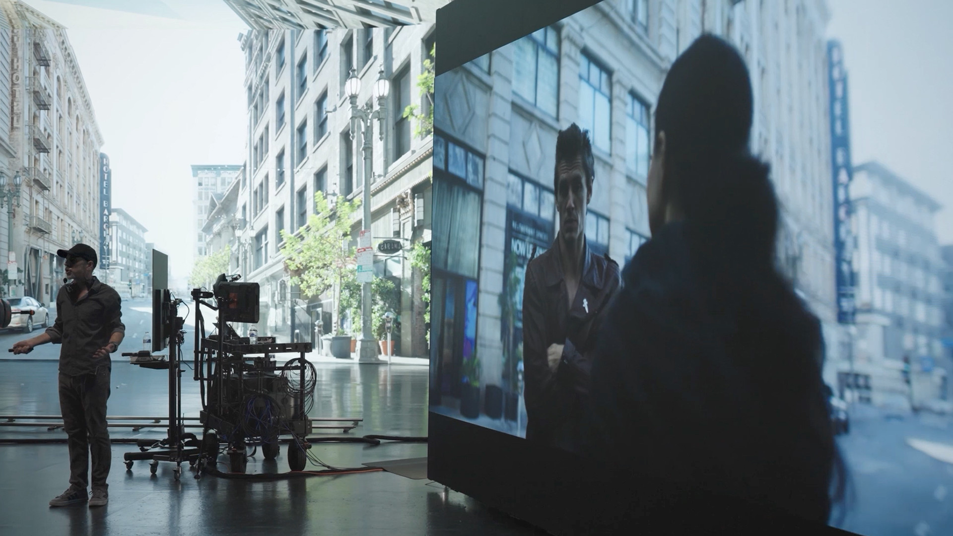 A virtual production setup.