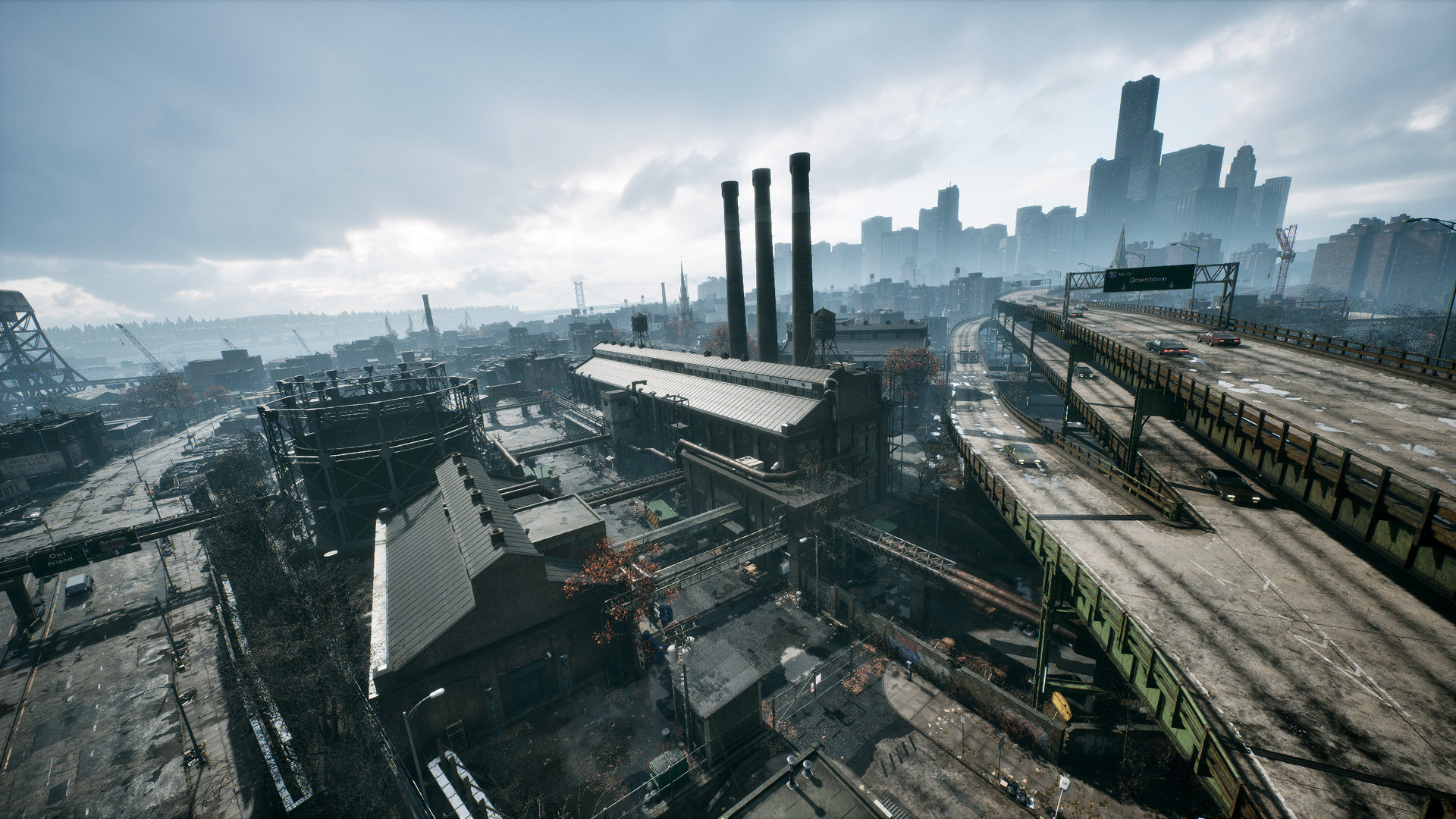 An industrialized urban scene in UE5-powered video game ‘Samson’.