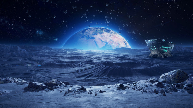A Terra surge no horizonte de um planeta em "Invincible VS™".
