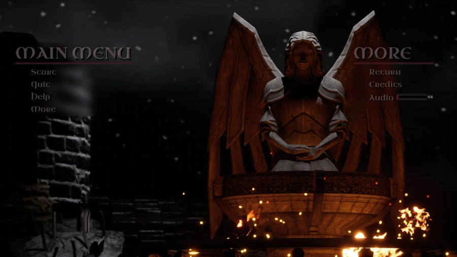 A custom menu created in Unreal Engine.