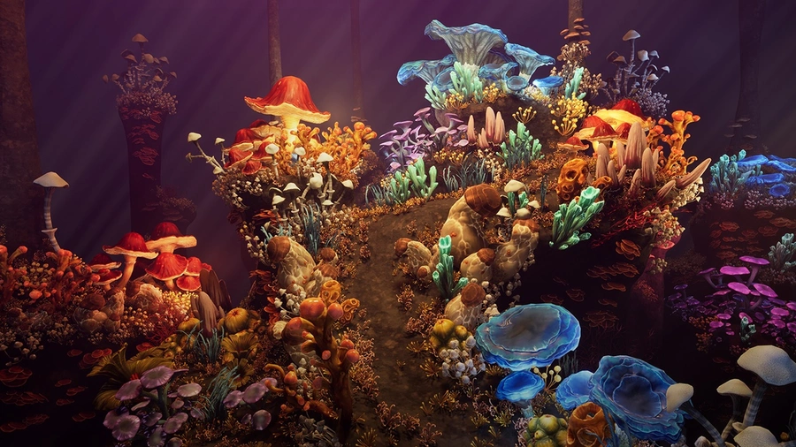Fantasy cave plants.