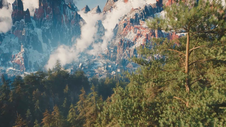 Large Scale Animated Foliage in The Witcher 4 UE5 Tech Demo.