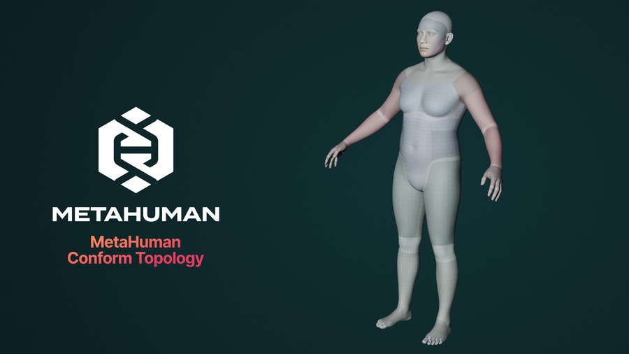 Sculpture de la topologie d'un personnage MetaHuman 3D.