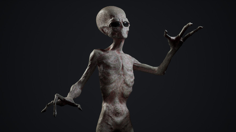 Grey Alien 01 - Classic Assets + Extra.