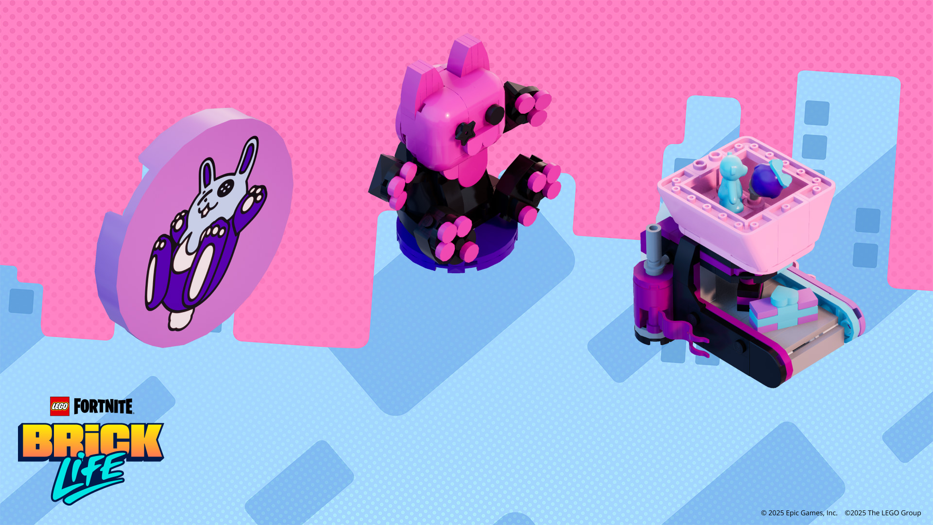 LEGO Fortnite Hoppabuns Portrait, Winkycats Trophy, and Gift Wrap Station