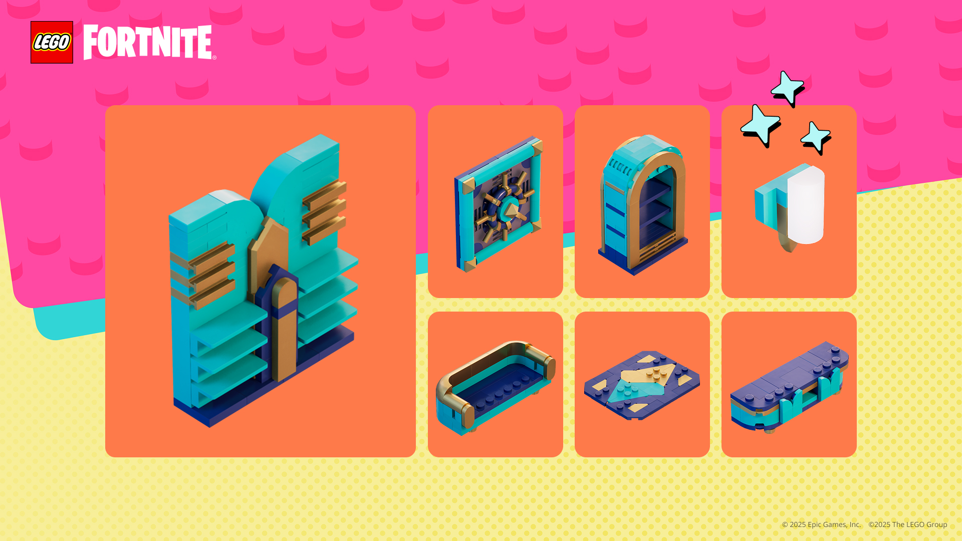 LEGO Fortnite Deco Glam Living Room Decor Bundle