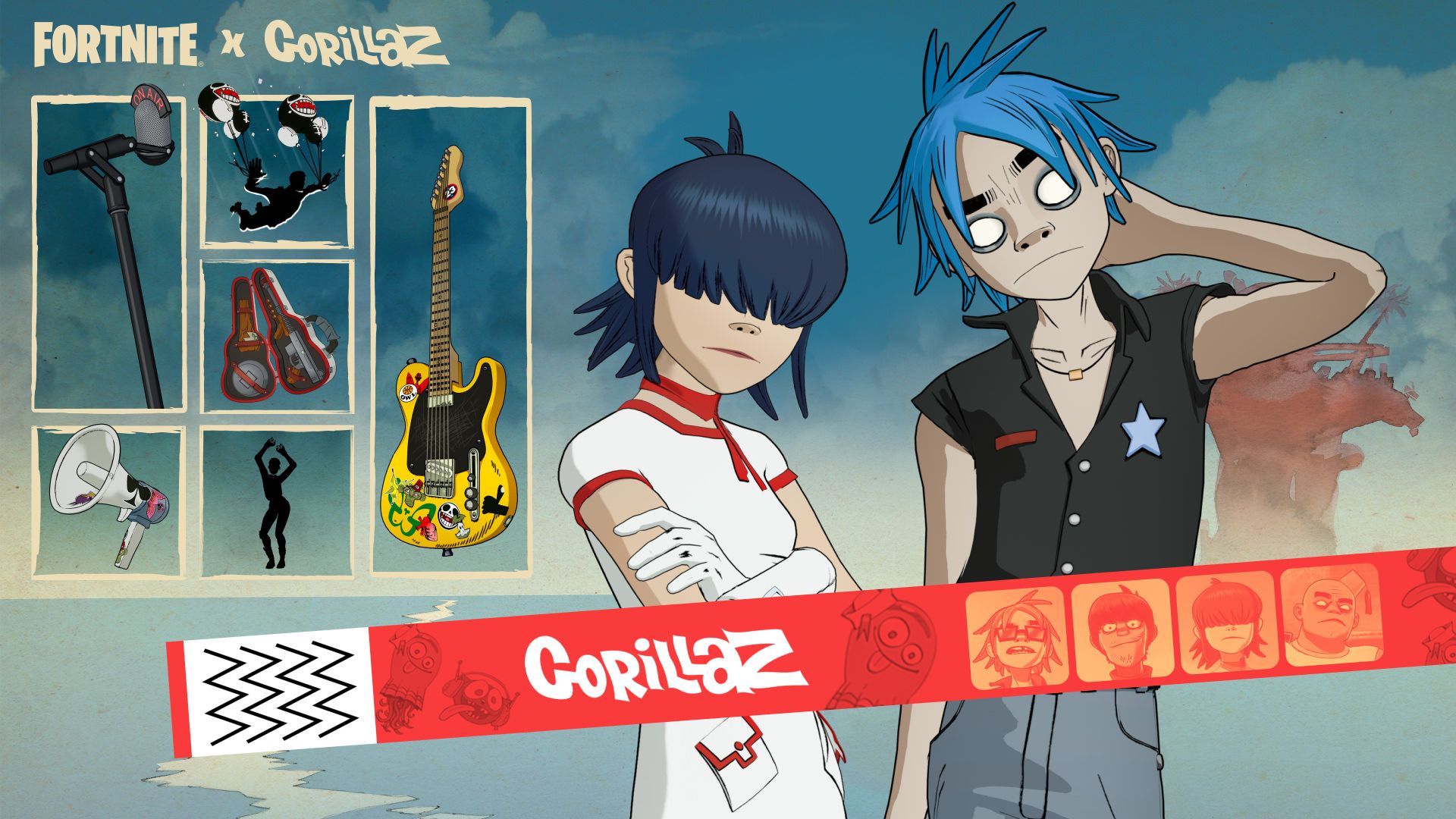 Fortnite Noodle and 2D Outfits