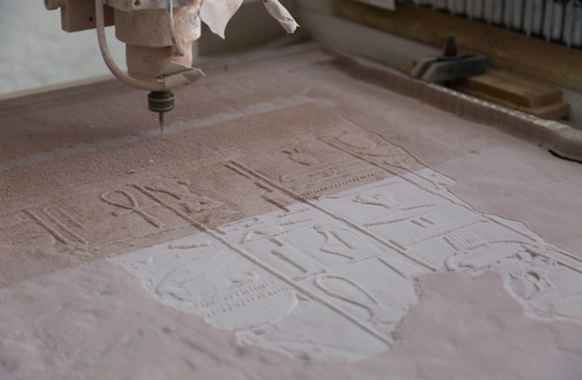 Routing of the 3D wall panels. 