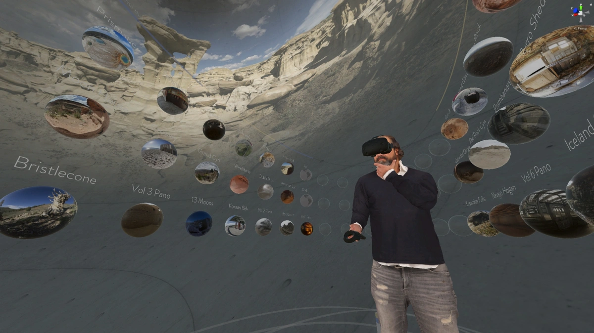 Selection experience in BlueplanetVR application.