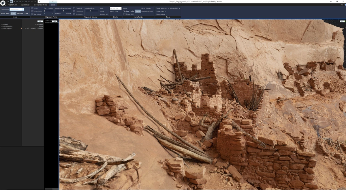 Screenshot of RealityScan used to create ruins in 3D for BlueplanetVR.