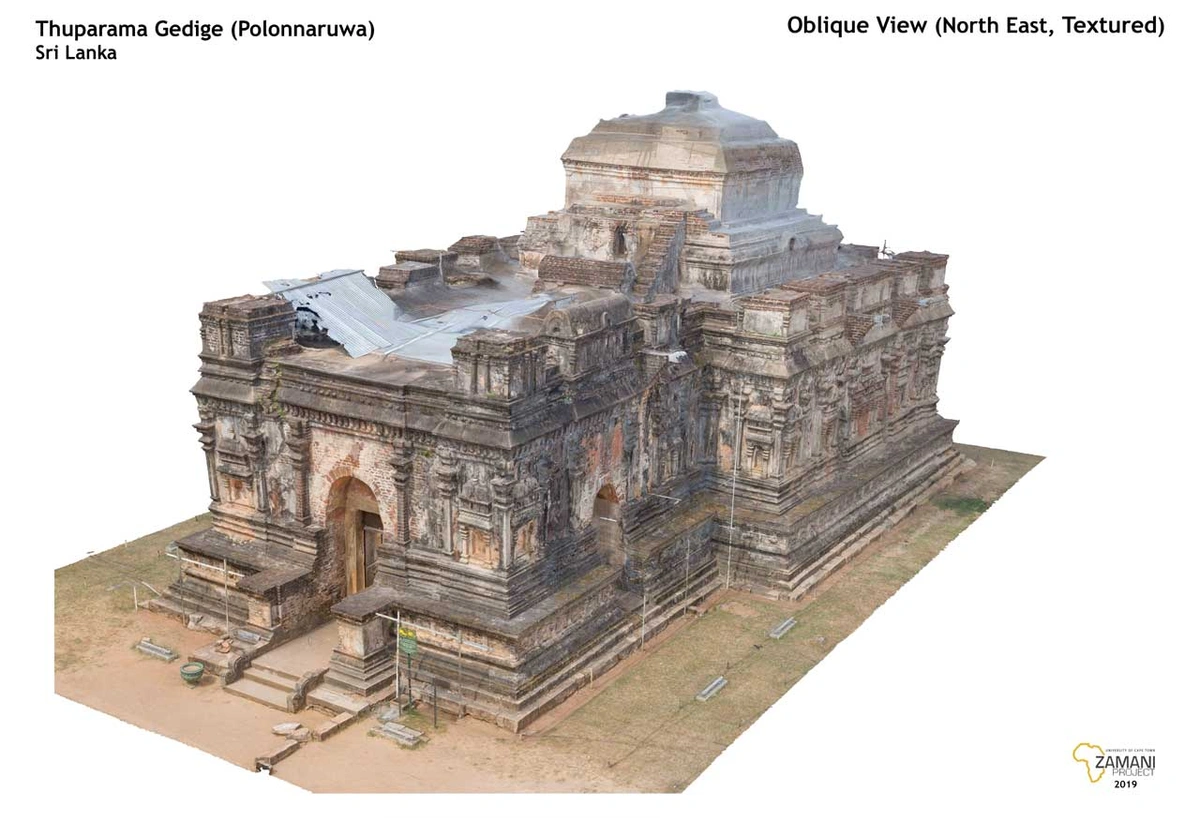 Thuparama Gedige (Polonnaruwa) Oblique View (North East, Textured).