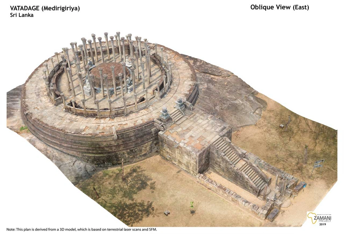 Vatadage (Medirigirya) Oblique View (East).