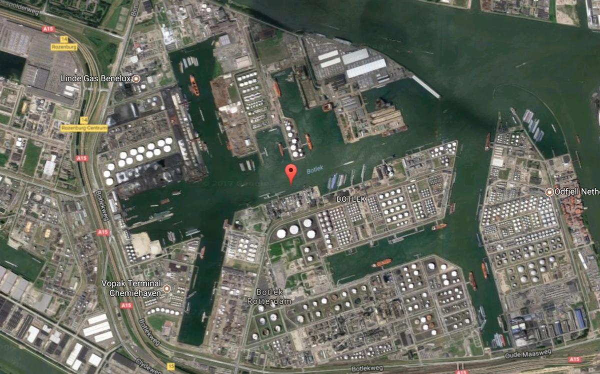Map of Botlek area of Rotterdam port from Terra Inspectioneering.