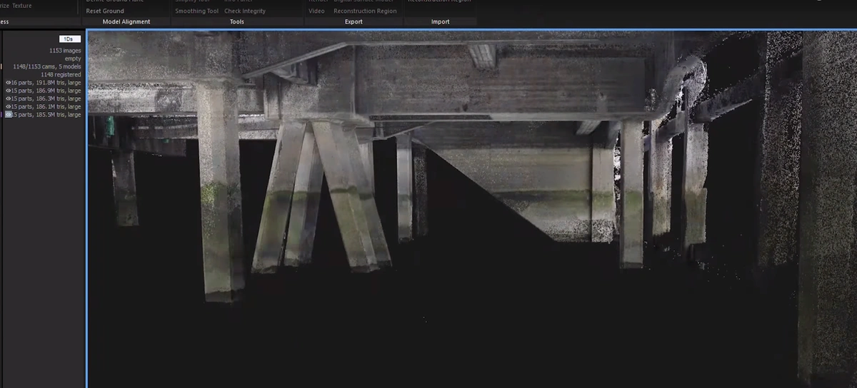 3D model of underside of jetty from Terra Inspectioneering.