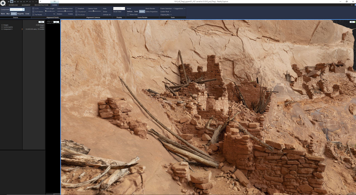 Screenshot of RealityScan used to create ruins in 3D for BlueplanetVR.