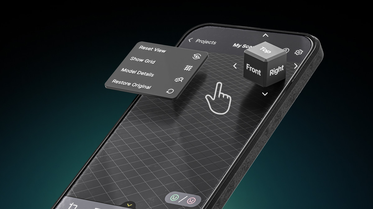 An exploded view of the UI in RealityScan Mobile 1.9.
