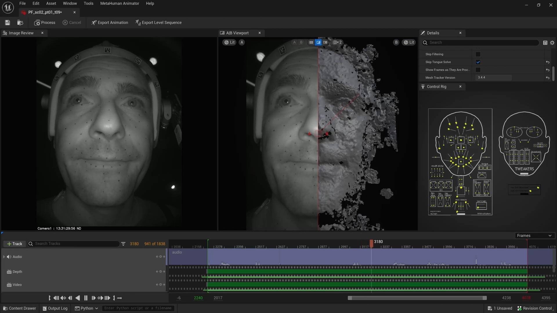 MetaHuman production-quality facial animation