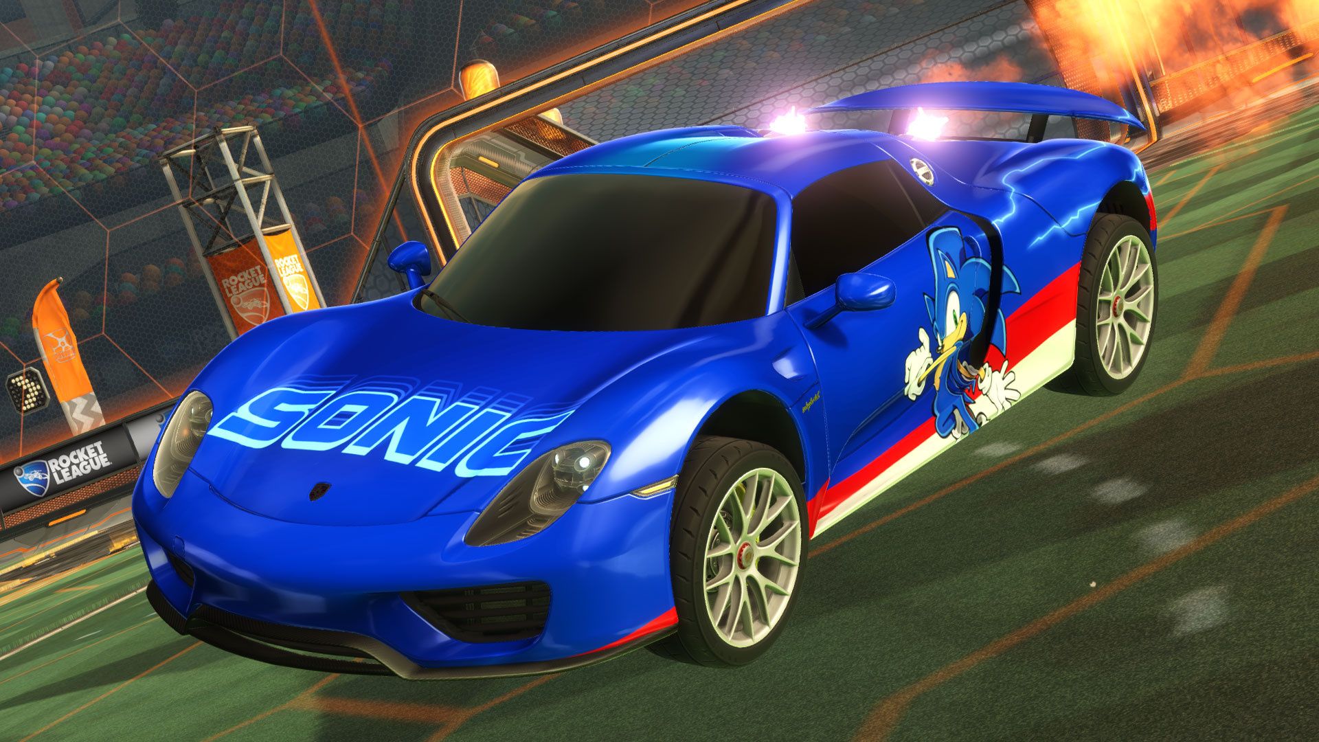 Rocket League Sonic Porsche 918 Spyder Decal